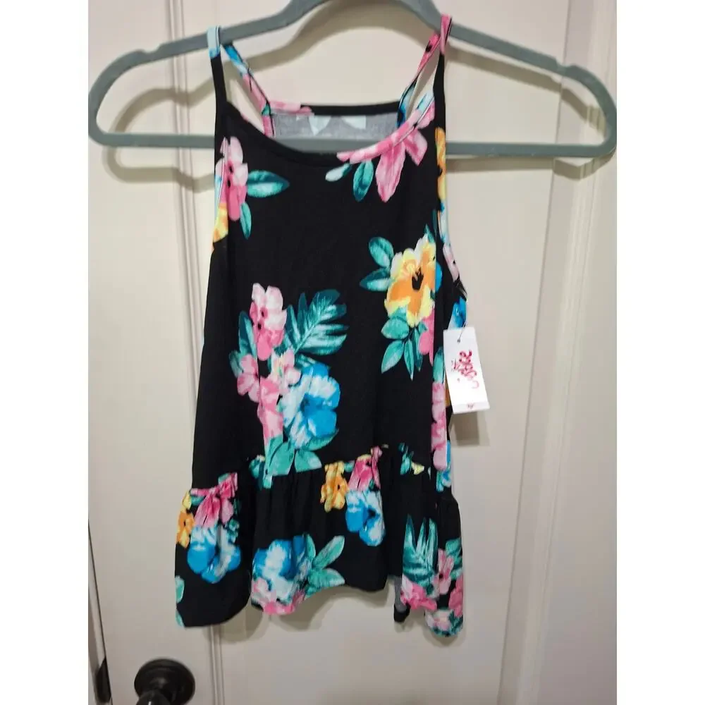 Justice Girls Top Ruffle Yoke Summer Sz. 12 NWT